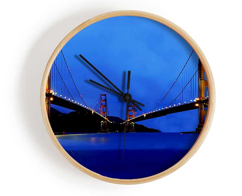San Francisco Bridge Twins Blue Hue Clock - Wallart-Direct UK