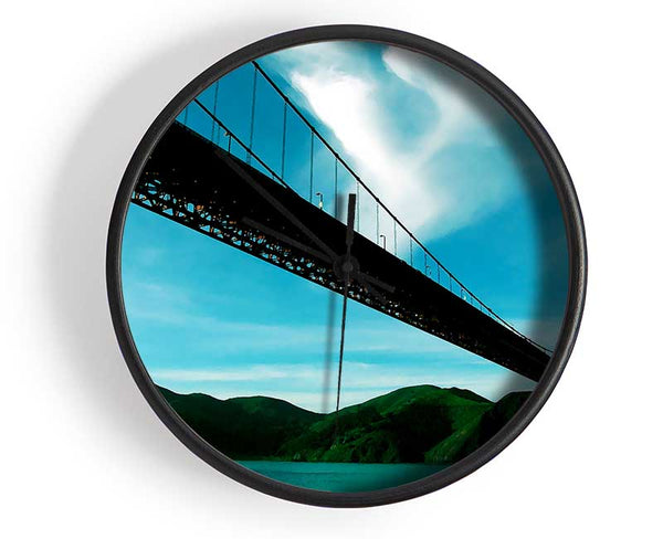 San Francisco Golden Gate Bridge Blue View Clock - Wallart-Direct UK