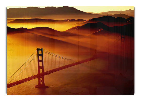 San Francisco Golden Gate Bridge Morning Mist Architecture Can