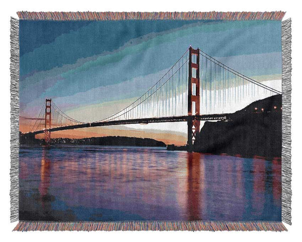 San Francisco Golden Gate Bridge Sunrise Woven Blanket