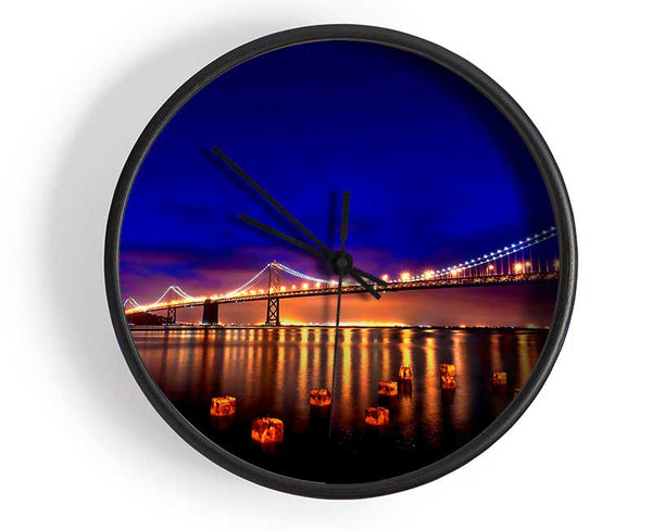 San Francisco Nights Clock - Wallart-Direct UK
