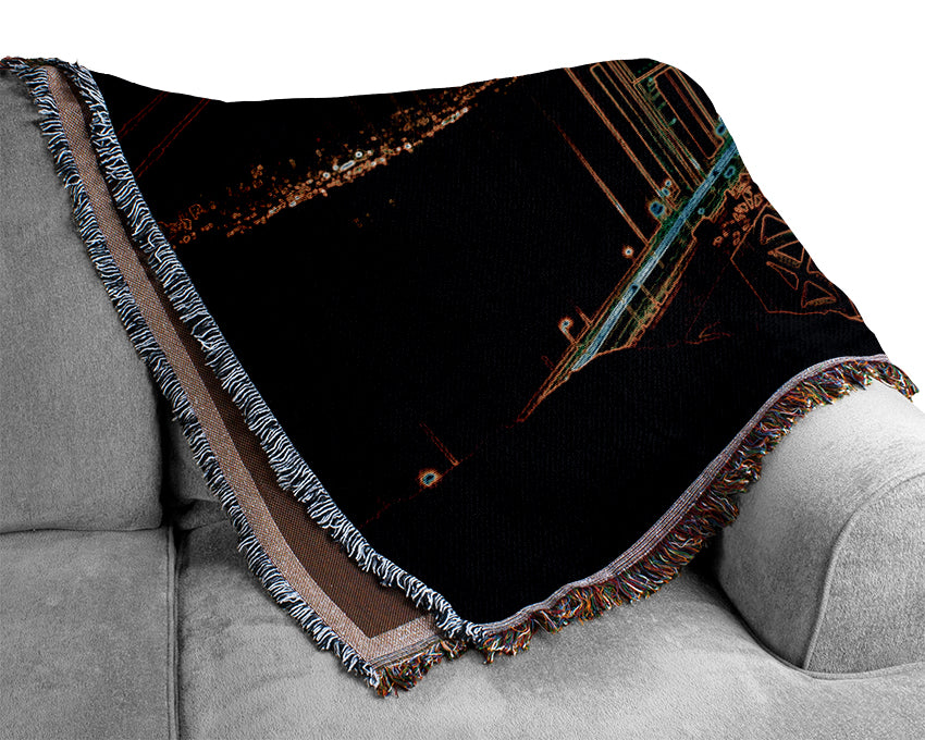 San francisco Bridge Psychedelic Woven Blanket