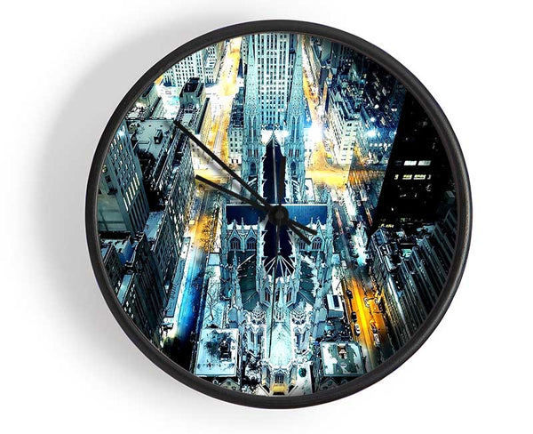 St Patricks Cathedral New York Clock - Wallart-Direct UK