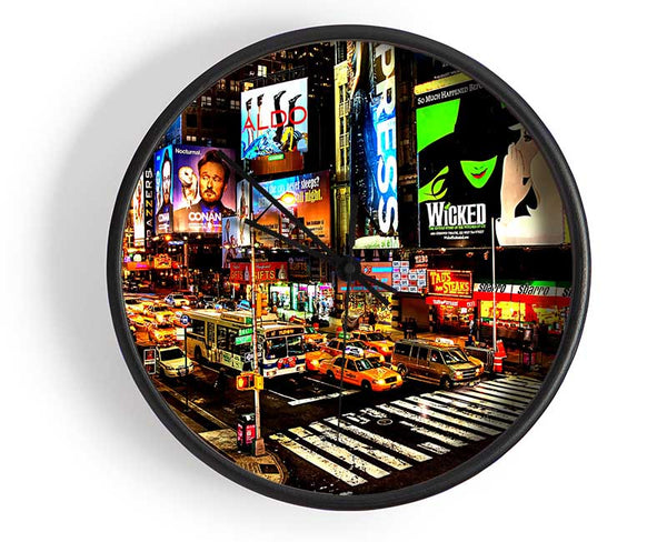 Street Advertising In New York Clock - Wallart-Direct UK