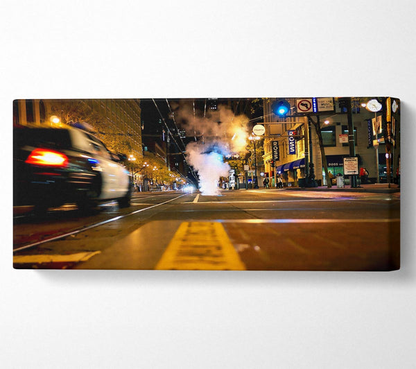 Straße in New York bei Nacht