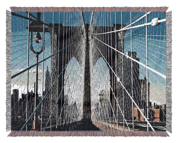 Structure Of Brooklyn Bridge Woven Blanket
