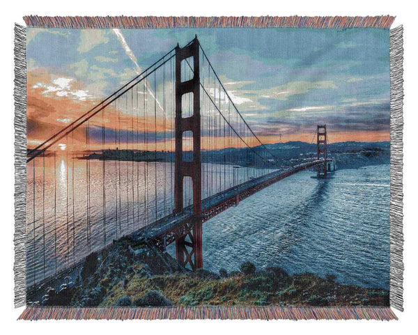 Sunrise At San Francisco Woven Blanket