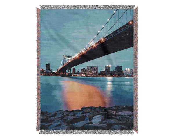 Sunset Harbour Bridge Woven Blanket