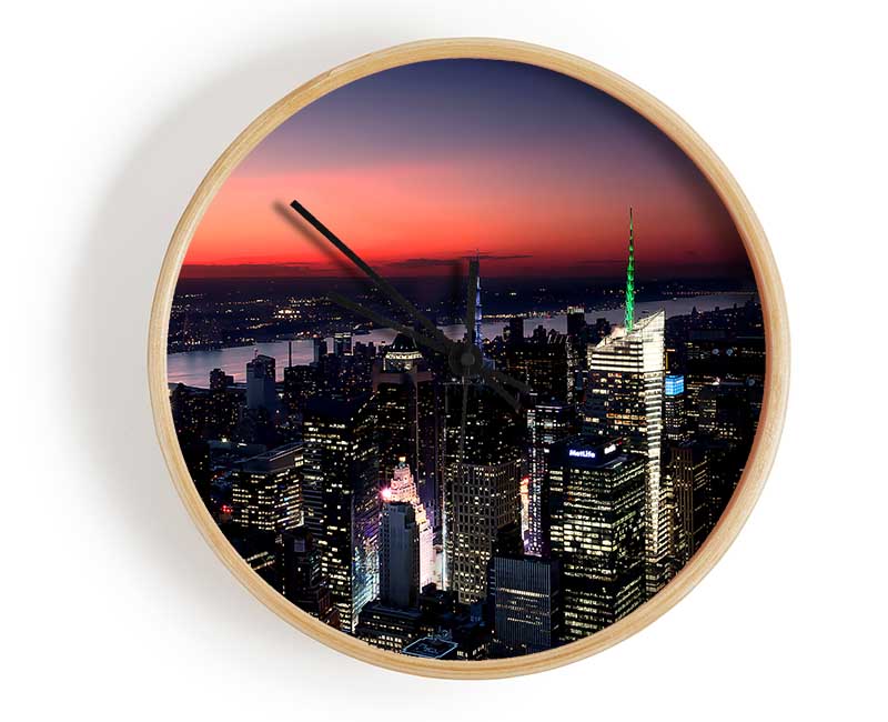 Sunset Over New Jersey Clock - Wallart-Direct UK