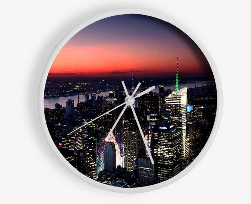 Sunset Over New Jersey Clock - Wallart-Direct UK