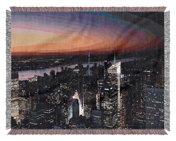 Sunset Over New Jersey Woven Blanket