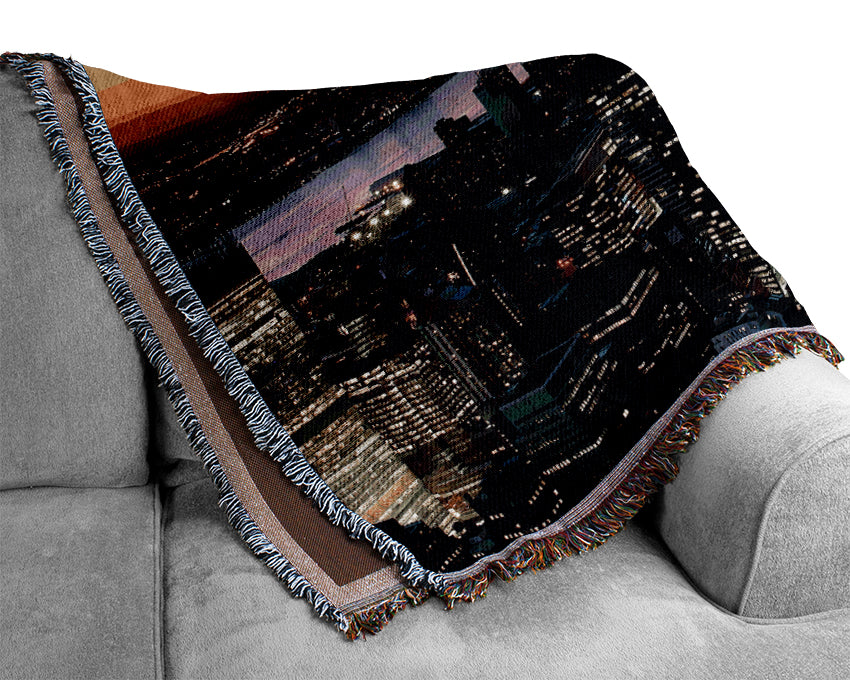 Sunset Over New Jersey Woven Blanket
