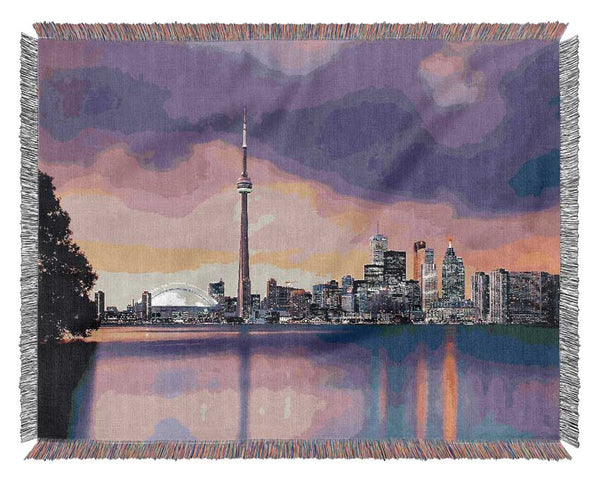 Surreal City Waters Woven Blanket
