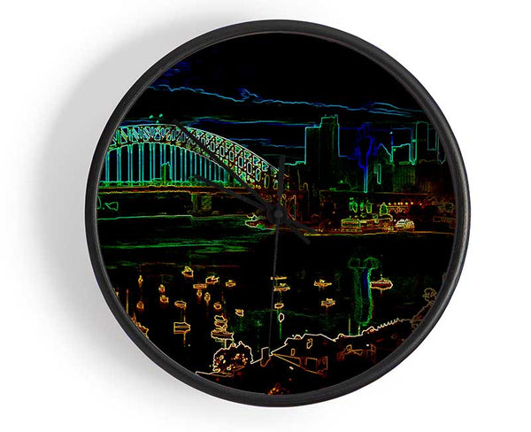 Sydney Australia Psychedelic Clock - Wallart-Direct UK