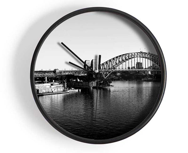 Sydney Harbour Bridge B n W Clock - Wallart-Direct UK