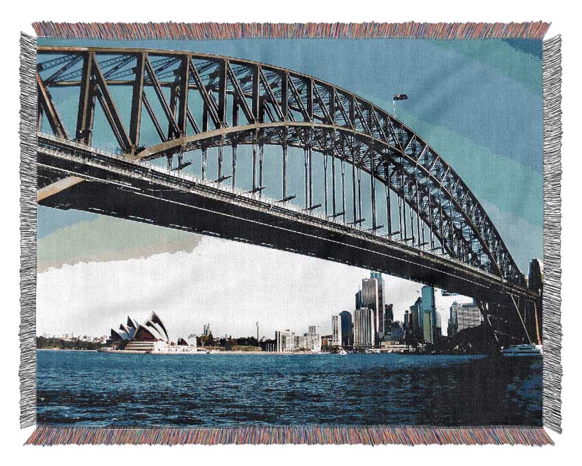 Sydney Harbour Bridge Day Time Woven Blanket