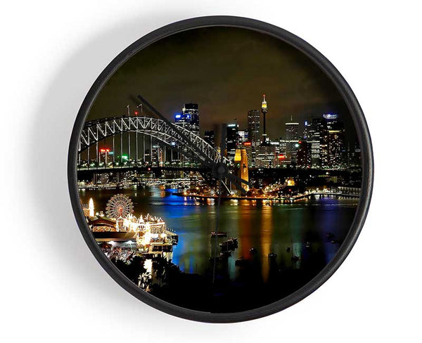 Sydney Harbour Bridge Evening Glow Clock - Wallart-Direct UK