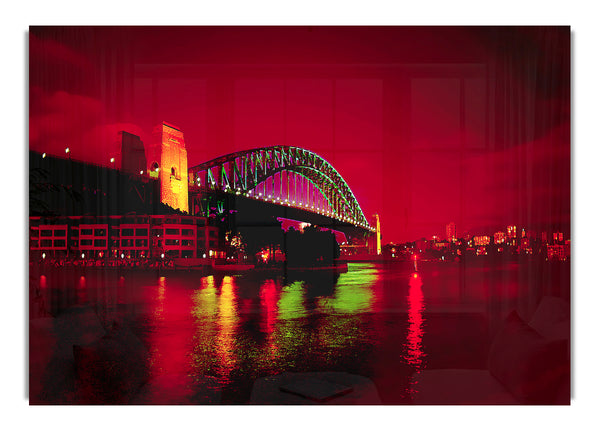 Sydney Harbour Bridge Red Glow