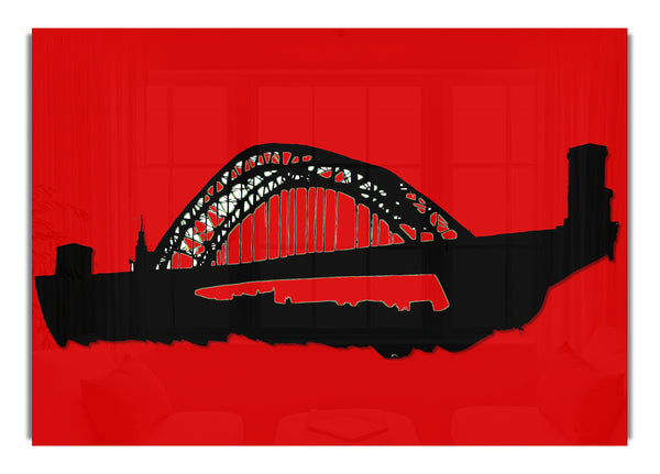 Sydney Harbour Bridge Retro Red