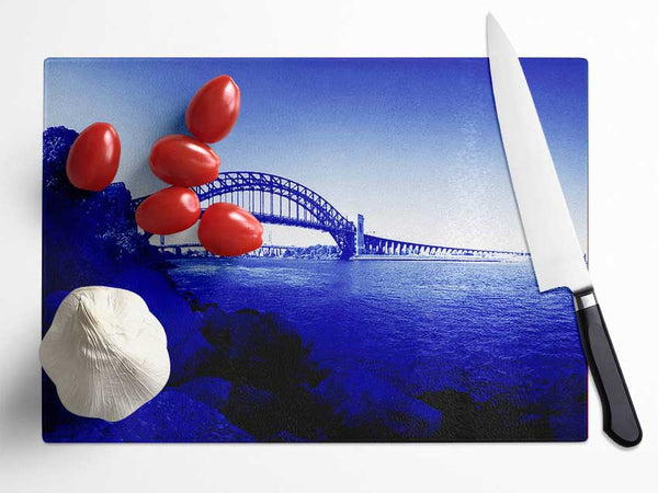 Sydney Harbour Bridge Stunning Blues Glass Chopping Board