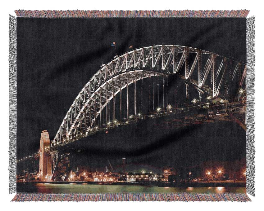 Sydney Harbour Night Light Woven Blanket