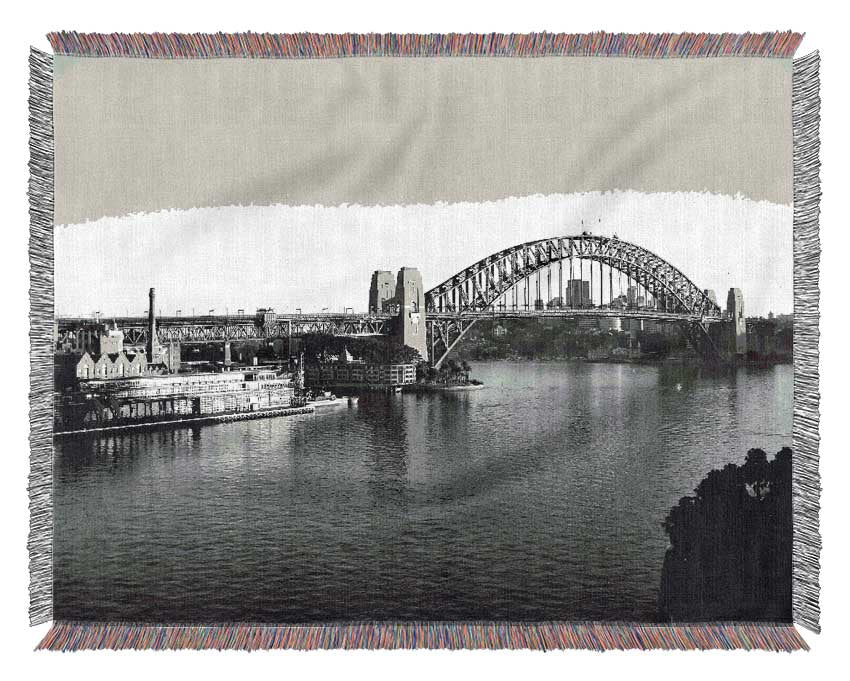 Sydney Harbour Retro Woven Blanket