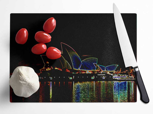 Sydney Opera House Psychedelic Glass Chopping Board