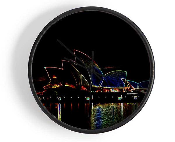 Sydney Opera House Psychedelic Clock - Wallart-Direct UK