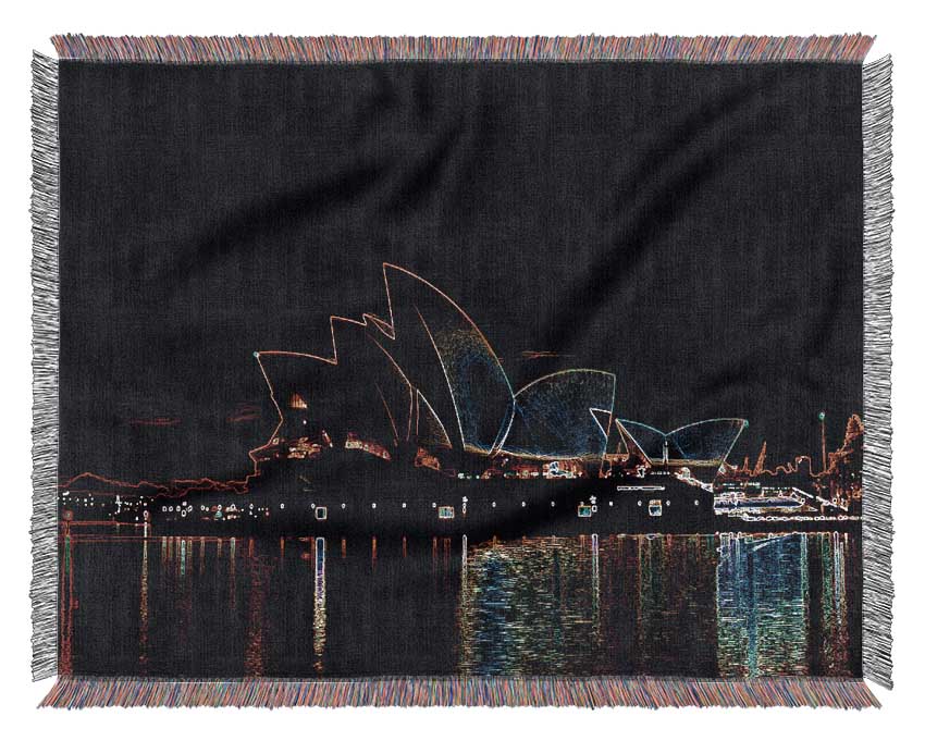 Sydney Opera House Psychedelic Woven Blanket