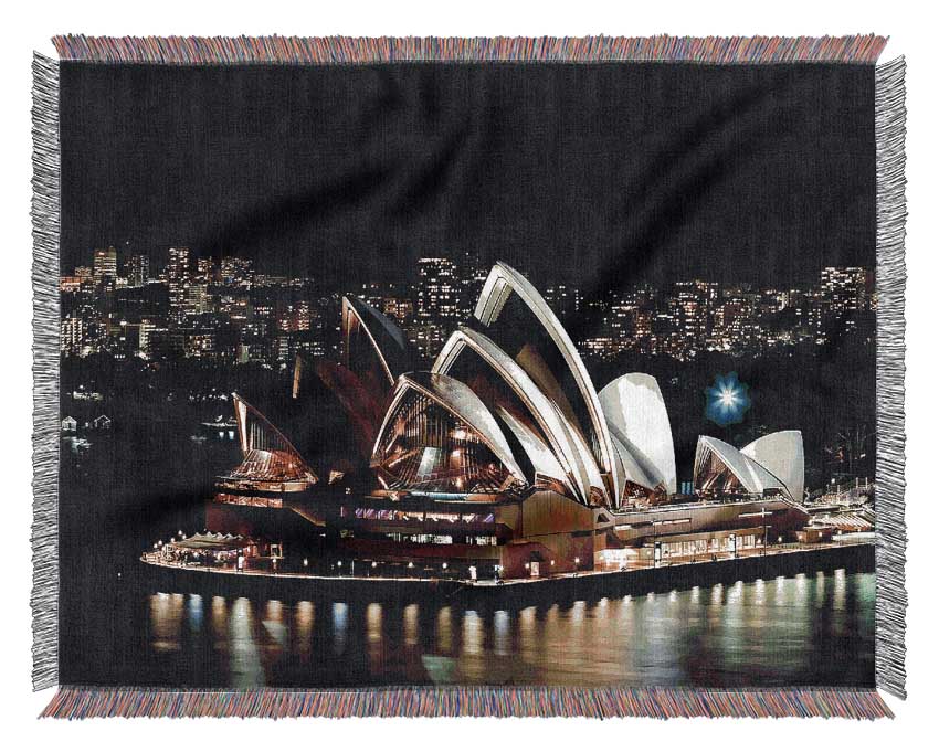 Sydney Opera House Lights Woven Blanket