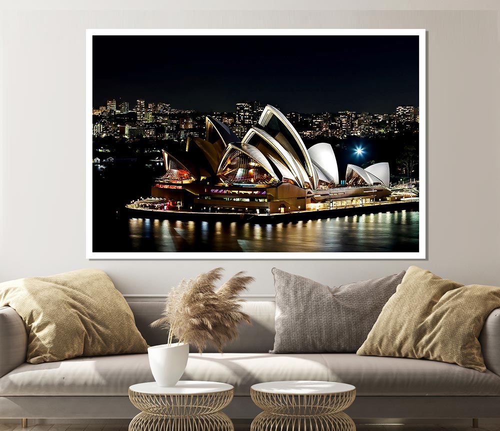 Sydney Opera House Lights Print Poster Wall Art