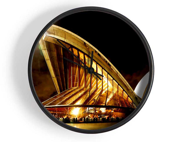 Sydney Opera House Golden Glow Clock - Wallart-Direct UK