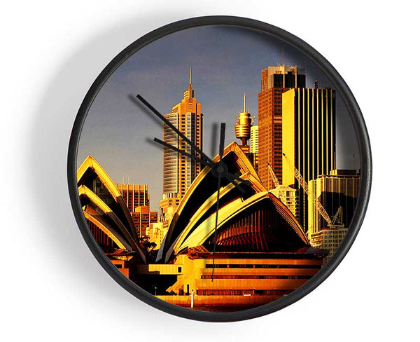 Sydney Opera House Golden Sunlight Clock - Wallart-Direct UK