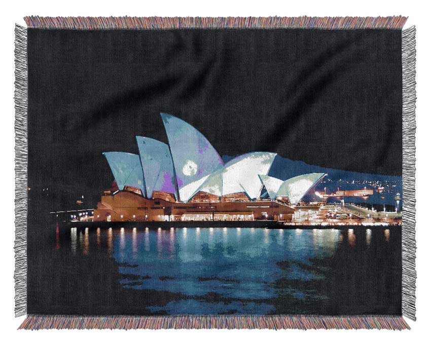 Sydney Opera House Night Glow Woven Blanket