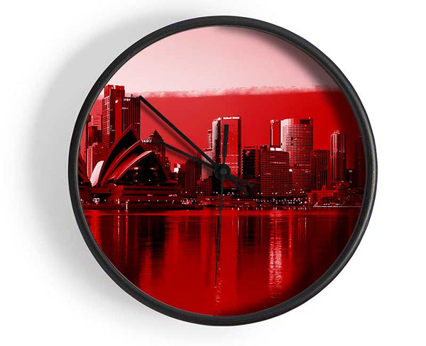 Sydney Opera House Red Clock - Wallart-Direct UK
