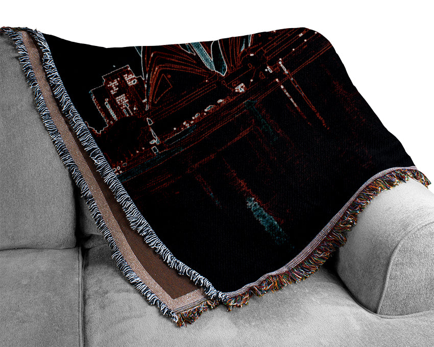 Sydney Skyline Opera House Red Woven Blanket