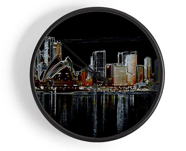 Sydney Skyline Opera House Psychedelic Clock - Wallart-Direct UK
