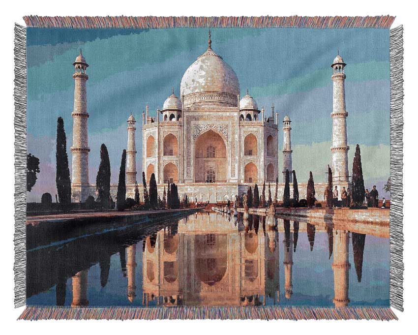 Taj Mahal Agra India Woven Blanket