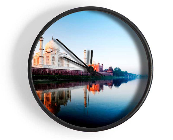 Taj Mahal Water Reflections Clock - Wallart-Direct UK