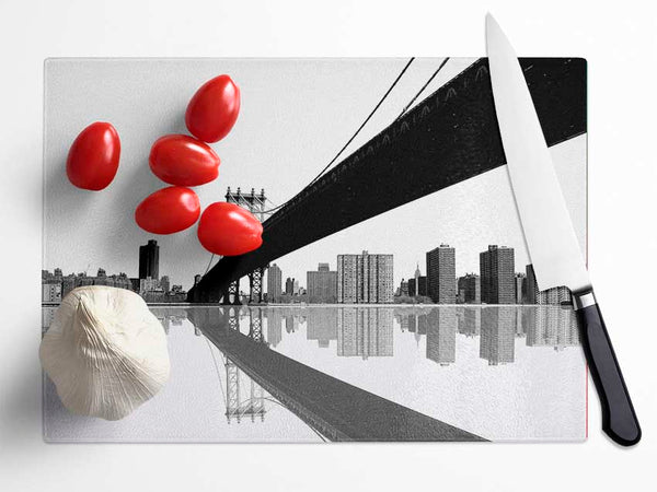 The Bridge To New York Glass Chopping Board