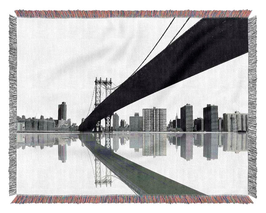 The Bridge To New York Woven Blanket