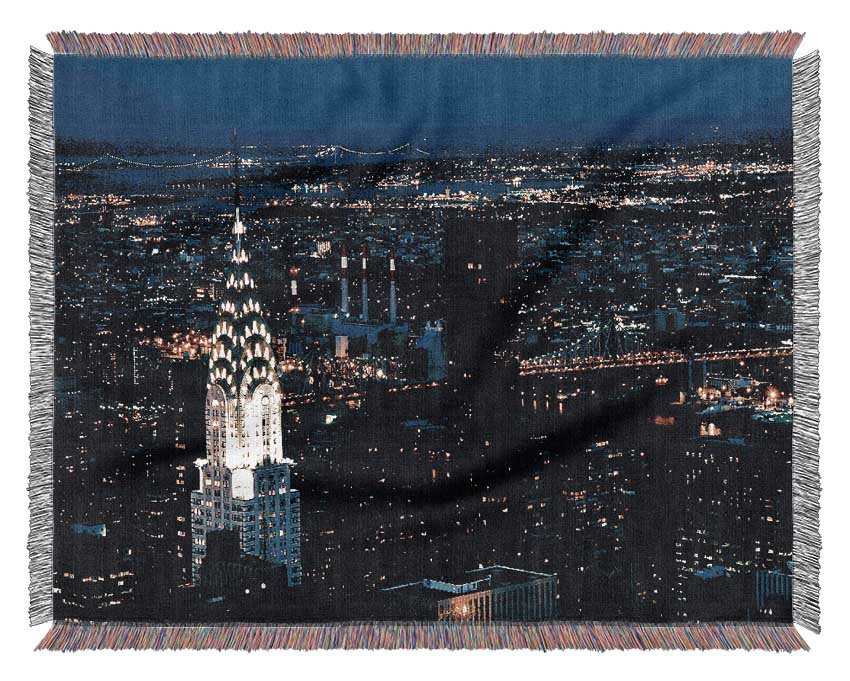 The Chrysler Building At Night Woven Blanket