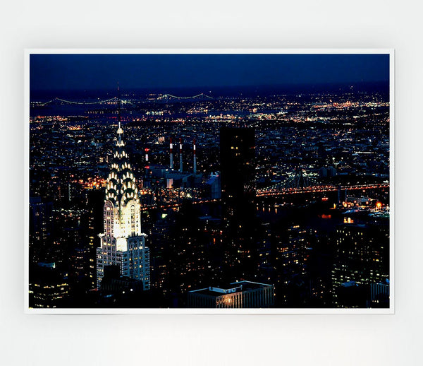 The Chrysler Building At Night Print Poster Wall Art