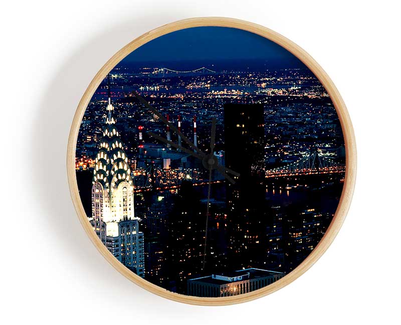 The Chrysler Building At Night Clock - Wallart-Direct UK