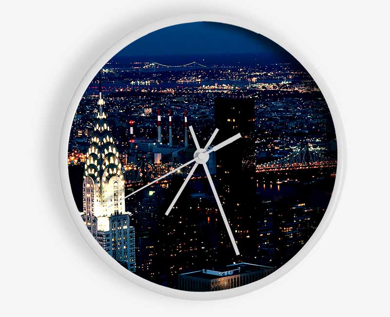 The Chrysler Building At Night Clock - Wallart-Direct UK