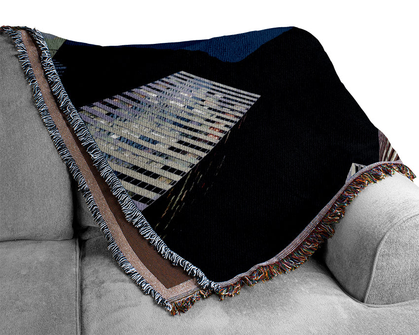 The Chrysler Building Blue Nights Woven Blanket