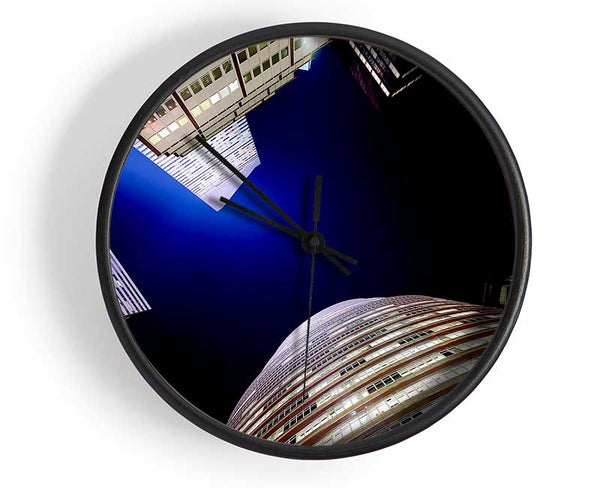 The Chrysler Building Blue Nights Clock - Wallart-Direct UK