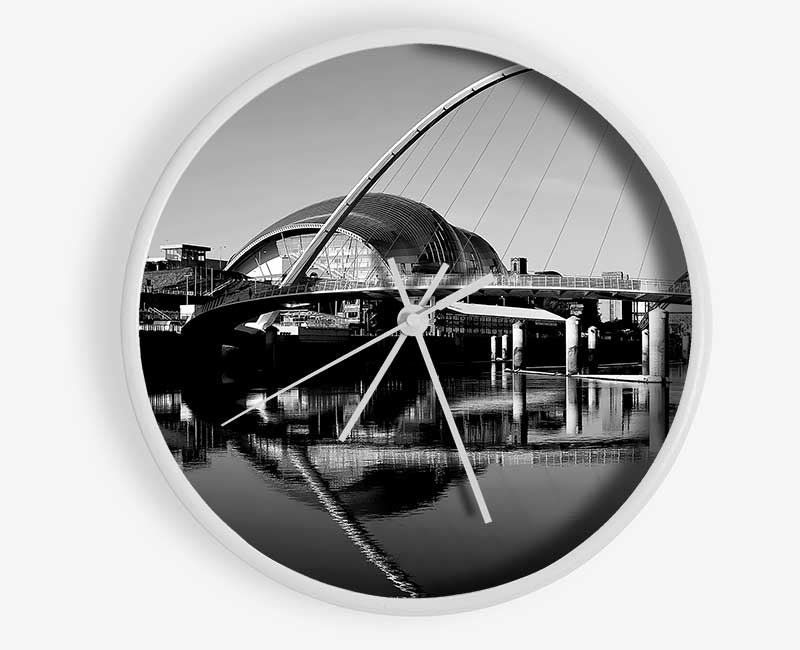 The City Of Fun Newcastle B n W Clock - Wallart-Direct UK