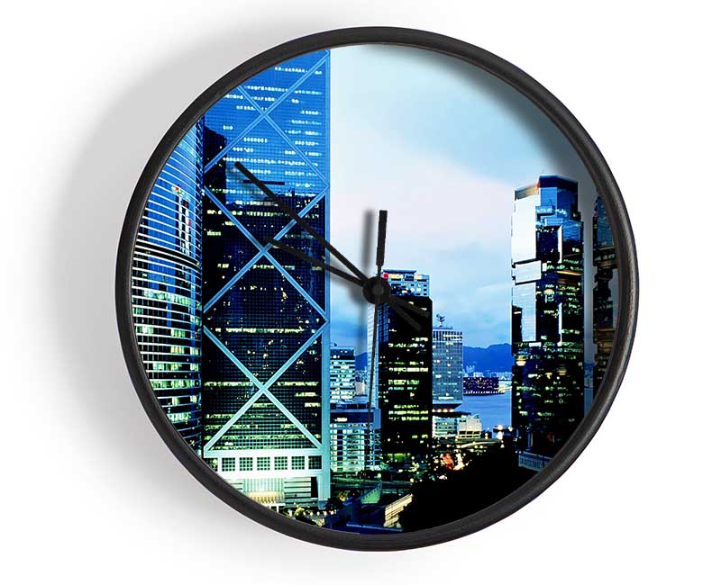 The Glistening Buildings Clock - Wallart-Direct UK