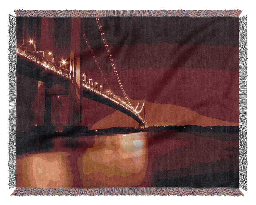 The Golden Gate Bridge Orange Woven Blanket